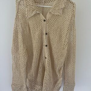 Beige Knit Women's swim coverup - new